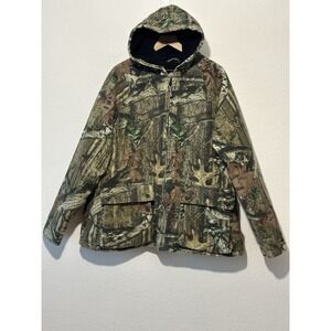 Mossy Oak Break Up Infinity Camo Lined Insulated Jacket 2XL Men Zip Up Hood‎